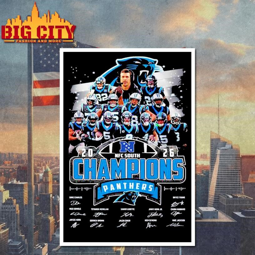 Carolina Panthers 2025 NFC West Champions All Team Vintage Shirt
