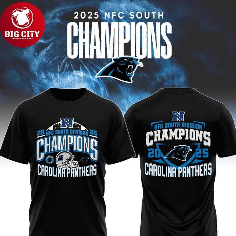 Carolina Panthers NFC Division South Champions 2025 Two Sided Shirt