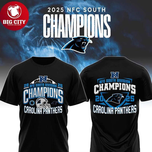 Carolina Panthers NFC Division South Champions 2025 Two Sided Shirt