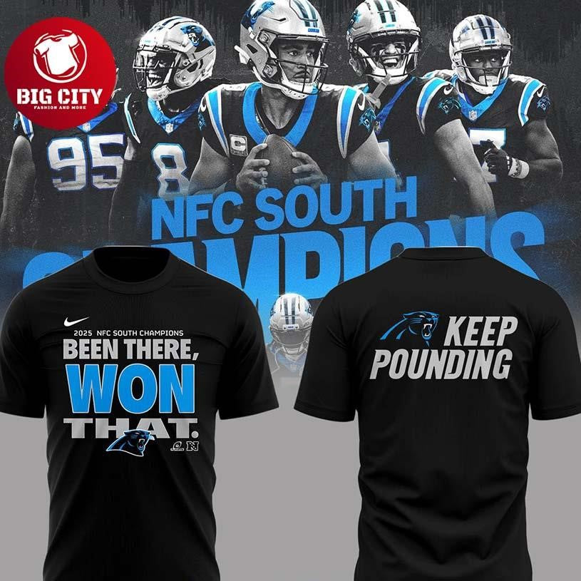 Carolina Panthers NFC South Champions 2025 Keep Pounding Two Sided Shirt