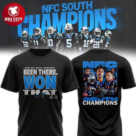 Carolina Panthers NFC South Division Champions Portrait 2025 Two Sided Shirt