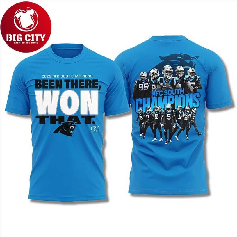 Carolina Panthers Nfc South Division Champions 2025 Two Sided Shirt