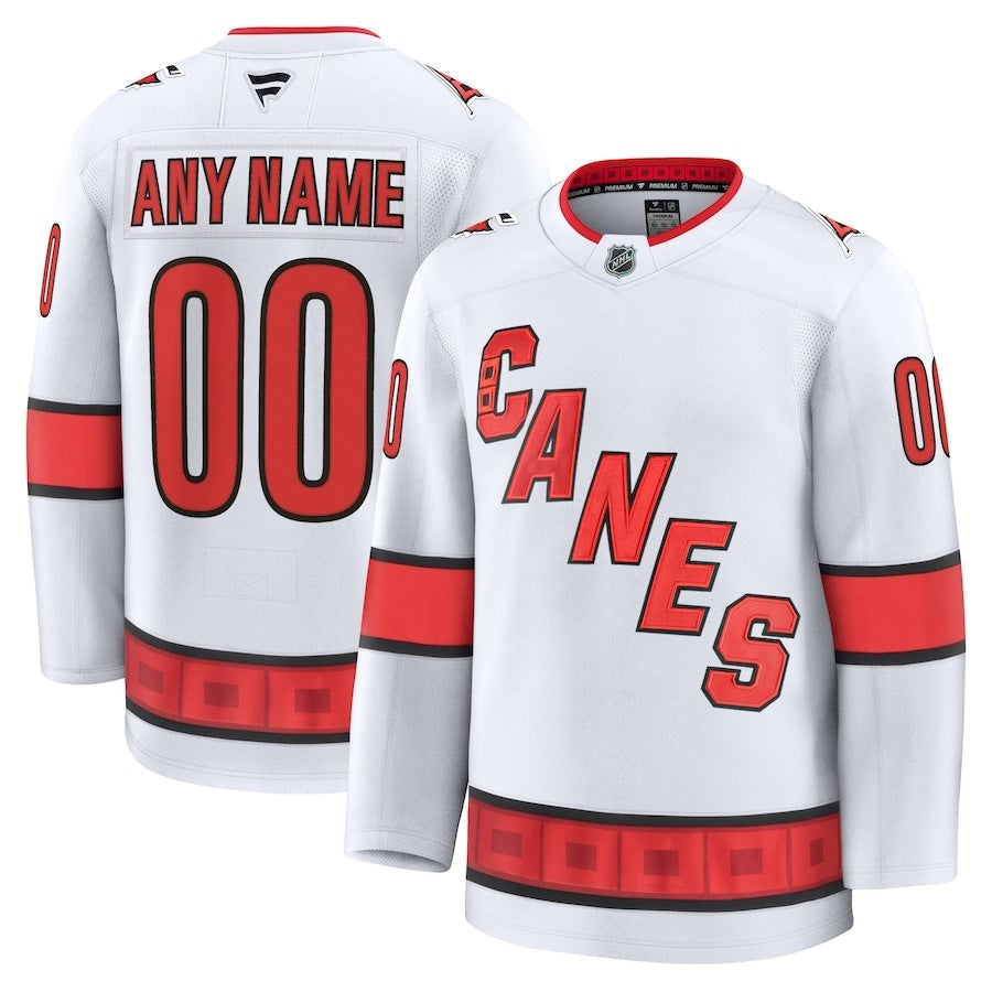 Carolina Hurricanes Fanatics Away Premium Custom Jersey - White Style 2