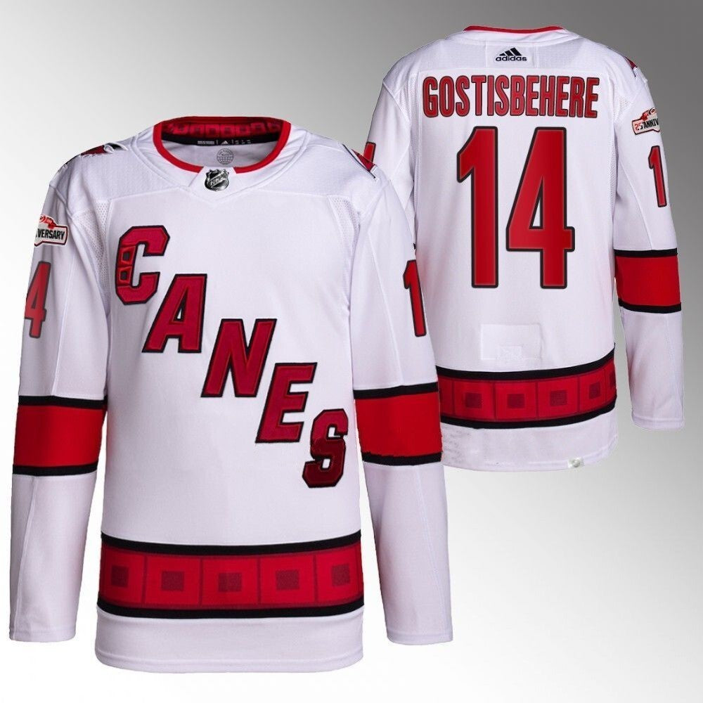 Carolina Hurricanes #14 Shayne Gostisbehere White Away Jersey