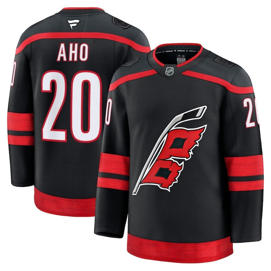 Carolina Hurricanes #20 Sebastian Aho Home Premium Jersey - Black
