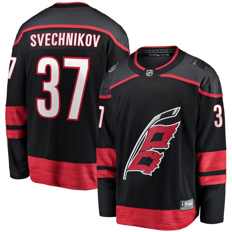 Carolina Hurricanes #37 Andrei Svechnikov Branded Home Breakaway Jersey - Black