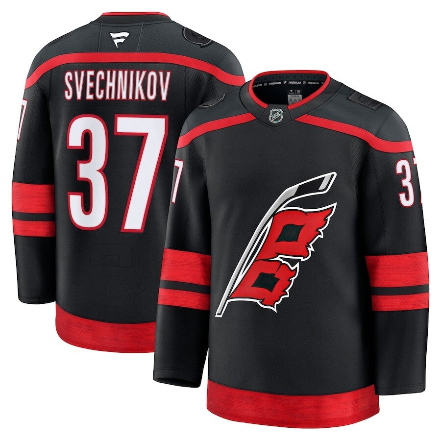 Carolina Hurricanes #37 Andrei Svechnikov Home Premium Jersey - Black