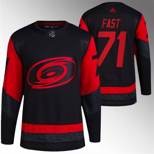 Carolina Hurricanes #71 Jesper Fast Black Red Stadium Series