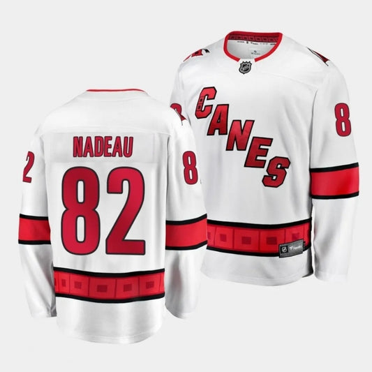 Carolina Hurricanes #82 bradly nadeau away white 2023 nhl draft