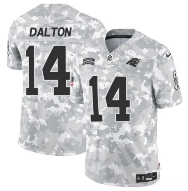 Carolina Panthers #14 Andy Dalton 2024 F.U.S.E Arctic Camo Salute To Service Limited