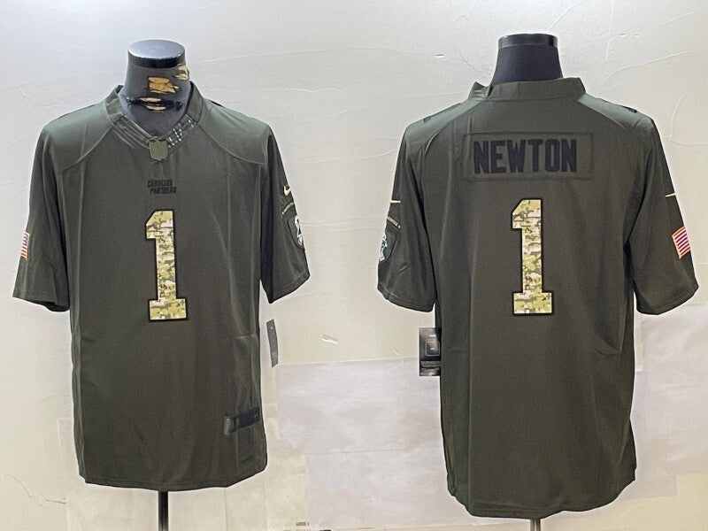 Carolina Panthers #1 Cam Newton Panthers Carbon Black Style 2