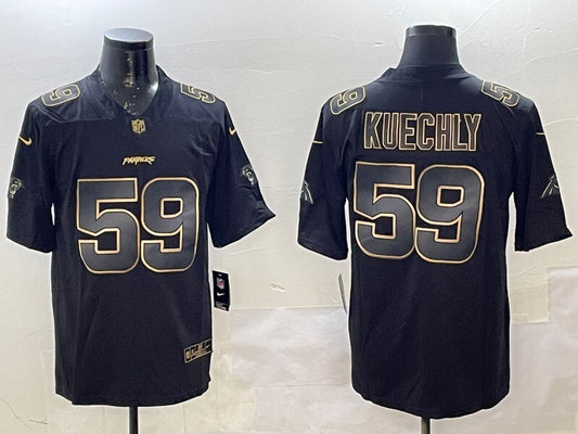 Carolina Panthers #59 Kuechly Panthers Black Gold Adult