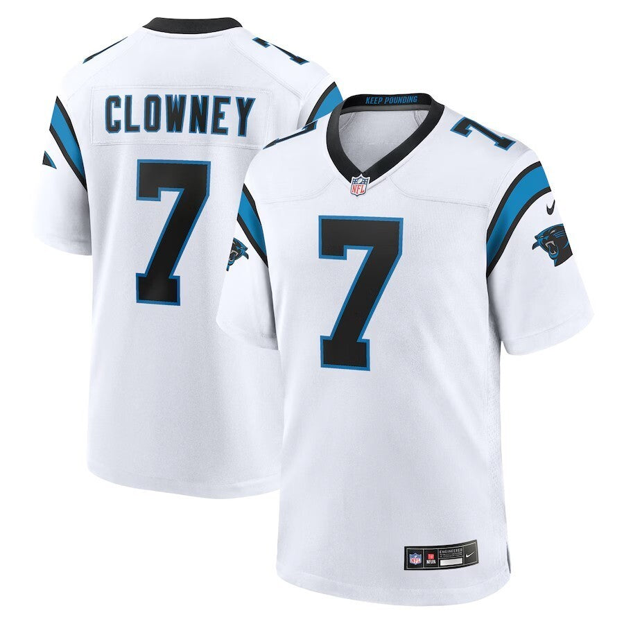 Carolina Panthers #7 Jadeveon Clowney Game Jersey - White Style 2