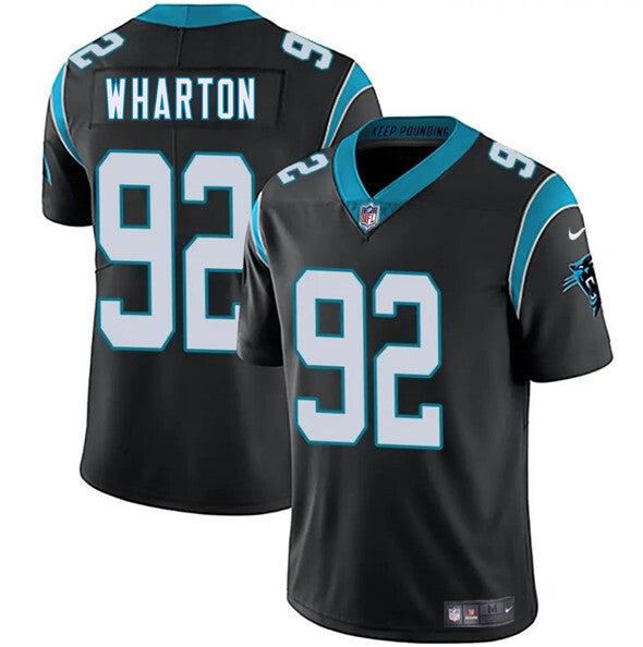 Carolina Panthers #92 Tershawn Wharton Black 2025 Vapor Limited Football
