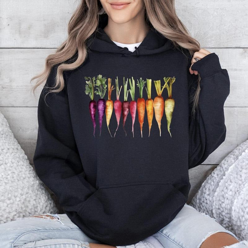 Carrots, Watercolor Vegetables, Gardening Hoodie T-Shirts, Sweatshirt | WearSparks.com