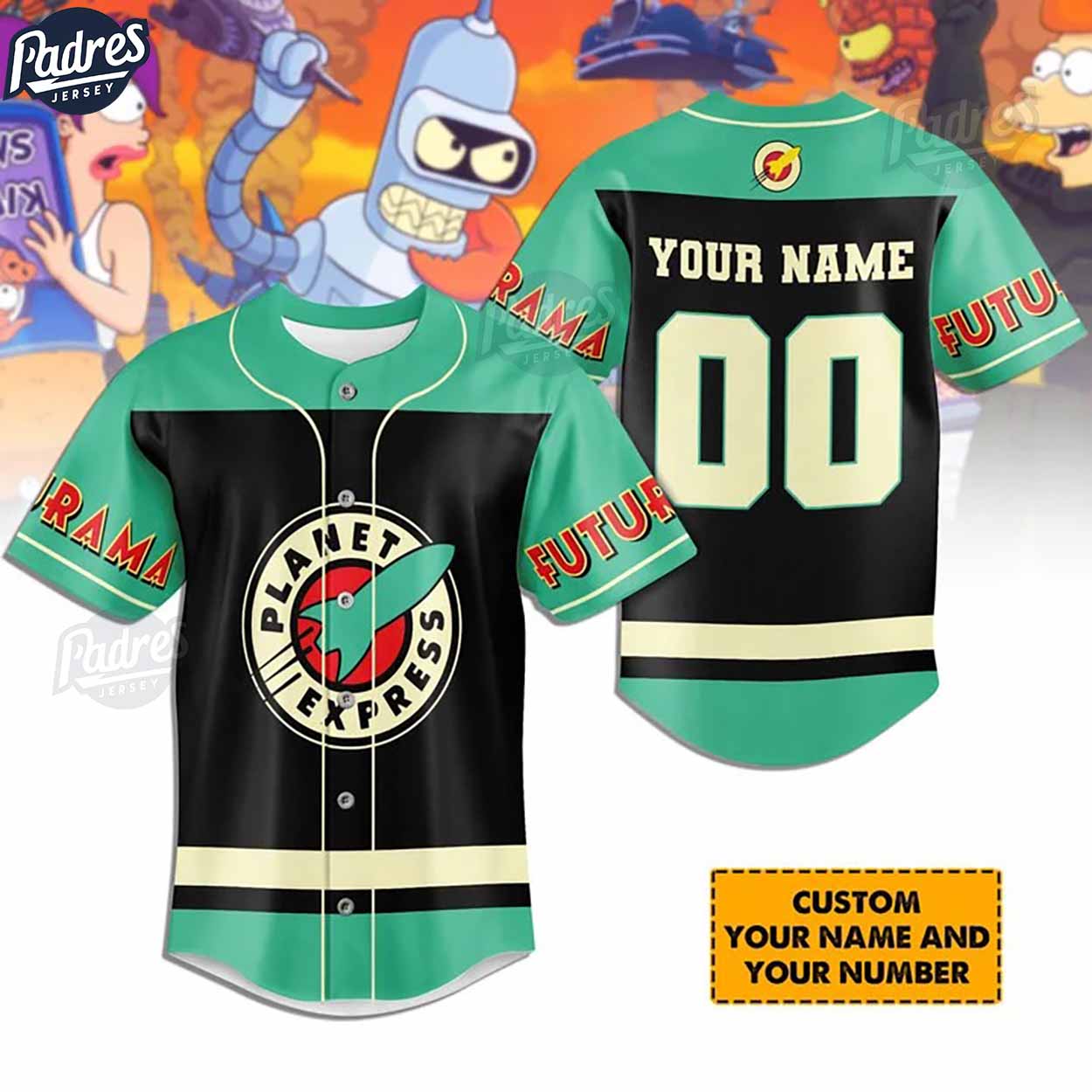 Cartoon Futurama Custom Baseball Jersey Style - Padres Jersey Oasis: Elevate Your Baseball Style Game T-Shirts,... (Image 1)