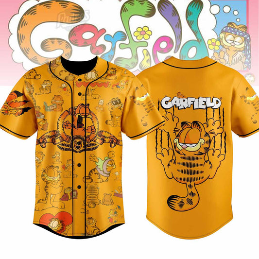 Cartoon Garfield Funny Art Baseball Jersey Style - Padres Jersey Oasis: Elevate Your Baseball Style Game... (Image 1)