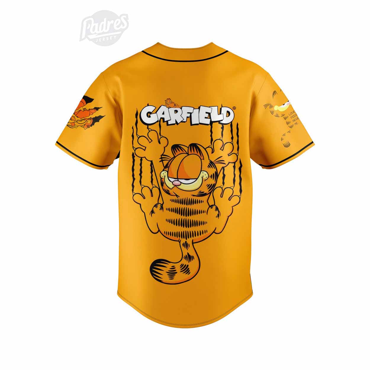 Cartoon Garfield Funny Art Baseball Jersey Style - Padres Jersey Oasis: Elevate Your Baseball Style Game... (Image 2)