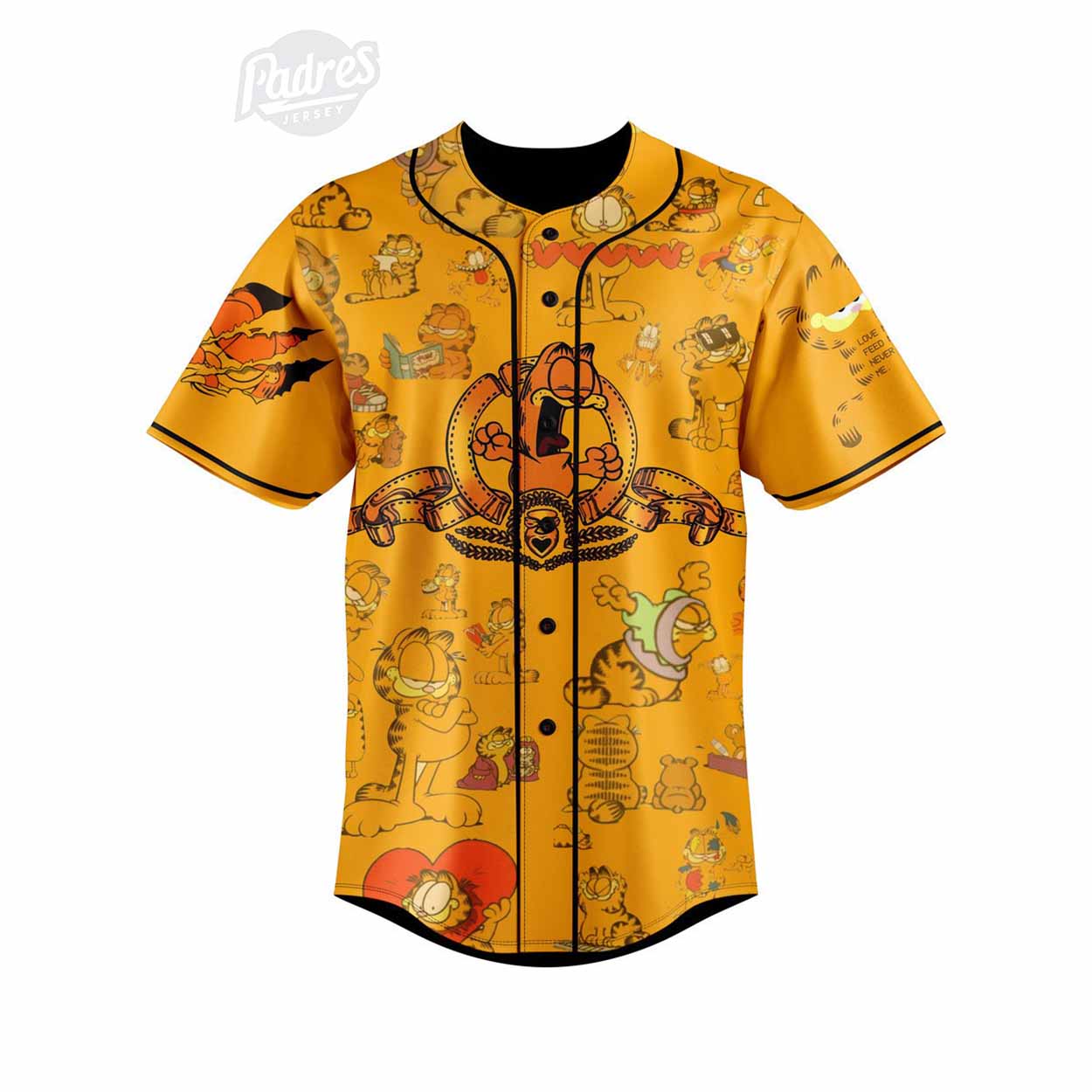 Cartoon Garfield Funny Art Baseball Jersey Style - Padres Jersey Oasis: Elevate Your Baseball Style Game... (Image 3)