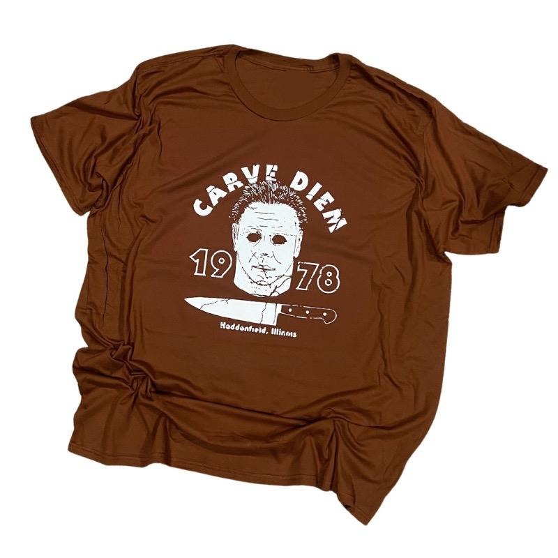 Carve Deim Halloween Tee Rust brown Modern Fit soft cotton Hoodie, Sweatshirt | WearSparks.com