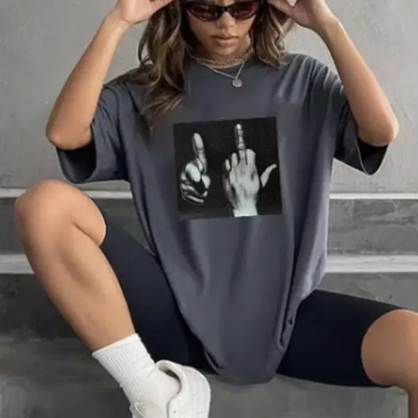 Casual Cotton Printed Women T Shirts New Streetwear Plus-size Female Loose Tees Oversized Tops Hoodie, Sweatshirt