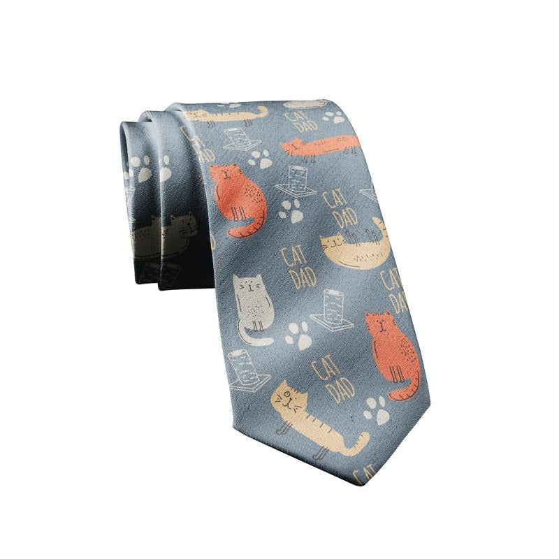 Cat Dad Necktie Funny Neckties for Men Nerdy Cat Tie Mens Novelty Neckties Funny Ties T-Shirts, Hoodie, Sweatshirt