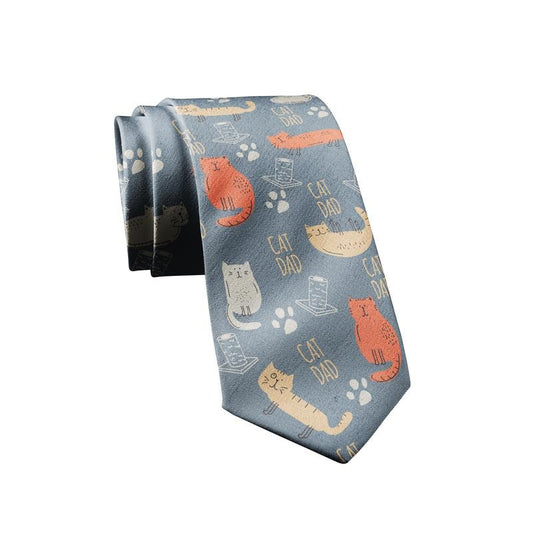 Cat Dad Necktie Funny Neckties for Men Nerdy Cat Tie Mens Novelty Neckties Funny Ties T-Shirts, Hoodie, Sweatshirt