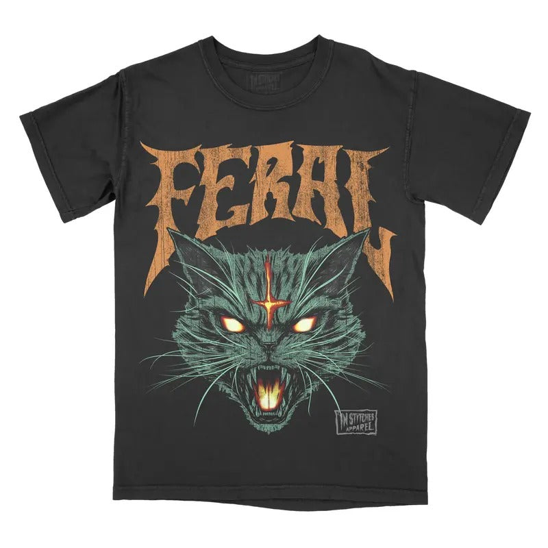 Cat Feral Comfort Colors Unisex T-shirt Gothic Alternative Fashion Hoodie, Sweatshirt | WearSparks.com