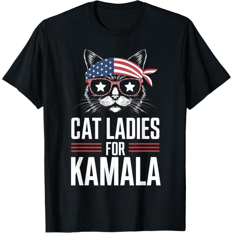 Cat Ladies for Kamala Funny Cat 2024 President Kamala-Harris T-Shirt made in usa Hoodie, Sweatshirt | WearSparks.com