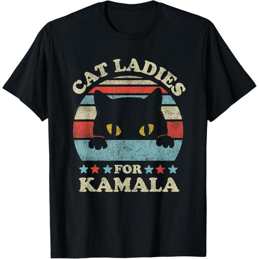 Cat Ladies for Kamala Harris Merch President 2024 Cat Lady T-Shirt made in usa Hoodie, Sweatshirt | WearSparks.com