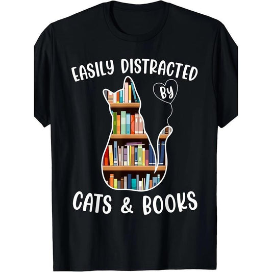 Cat Lady T-shirt Book Lady Librarian Reading T-shirt Made in USA Hoodie, Sweatshirt | WearSparks.com