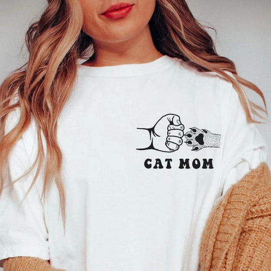 Cat Mom Tee Shirt, Cat Lover Shirt, Cute Cat Mom Sweatshirt, Mothers Day Shirt, Gift For Cat Lovers Cotton Fabric Hoodie