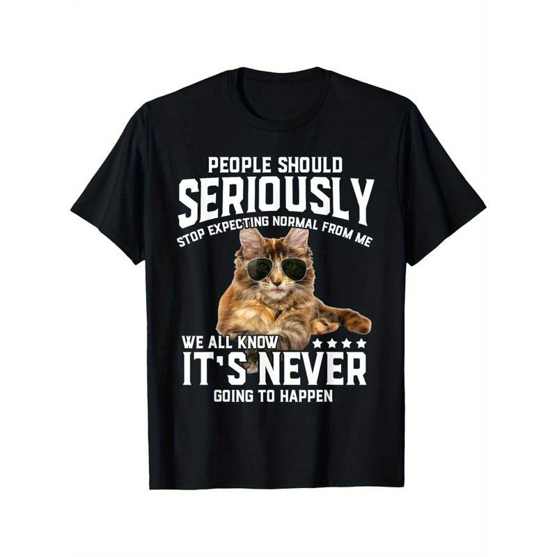 Cat People Should Seriously Graphic Gift Idea Humor Novelty T-Shirt Ultra Soft, Breathable, Moisture Wicking, Casual...
