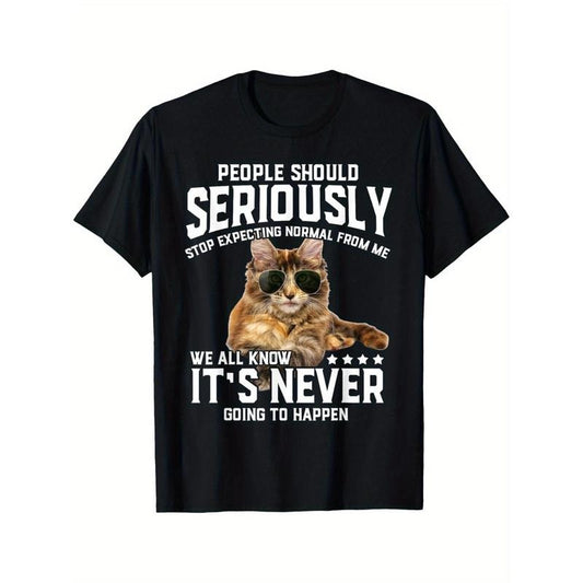Cat People Should Seriously Graphic Gift Idea Humor Novelty T-Shirt Ultra Soft, Breathable, Moisture Wicking, Casual...