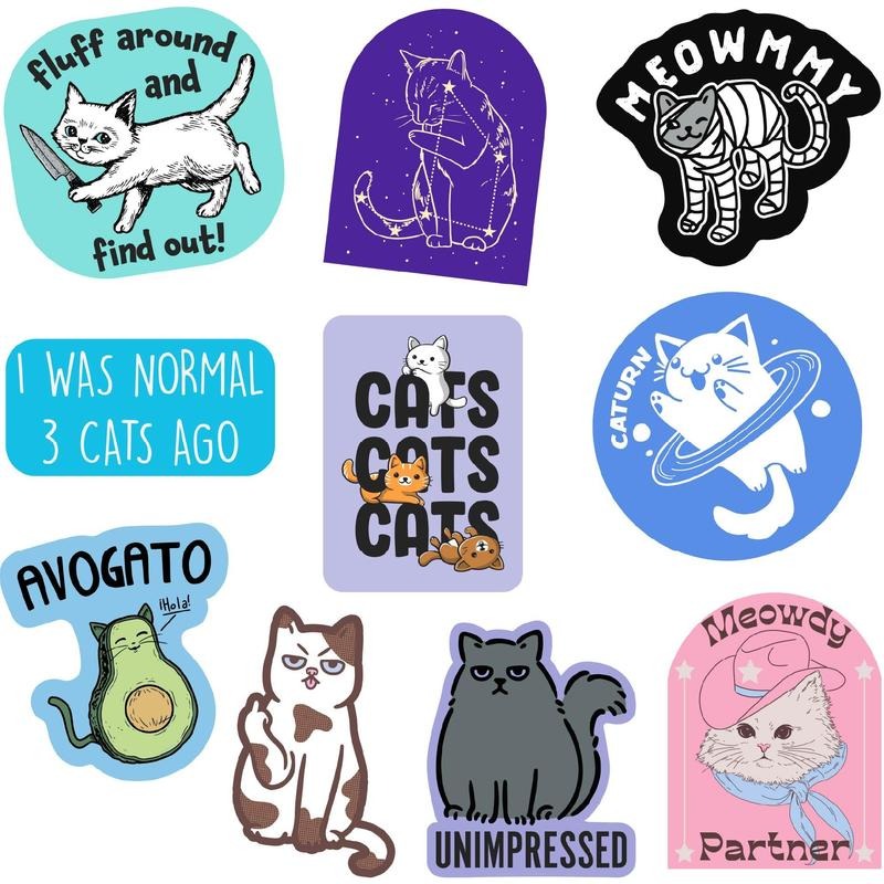 Cat Sticker Extra Large Stickers for Adults Funny Adhesives with Memes Sarcastic  Funny Cat  Multi T-Shirts, Hoodie,...