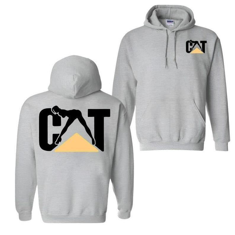 Cat With Woman 2 Sides Pullover Hoodie, Unisex Lady Cat Sweatshirt Classic Fabric Tee Shirt Human Casual Menswear...