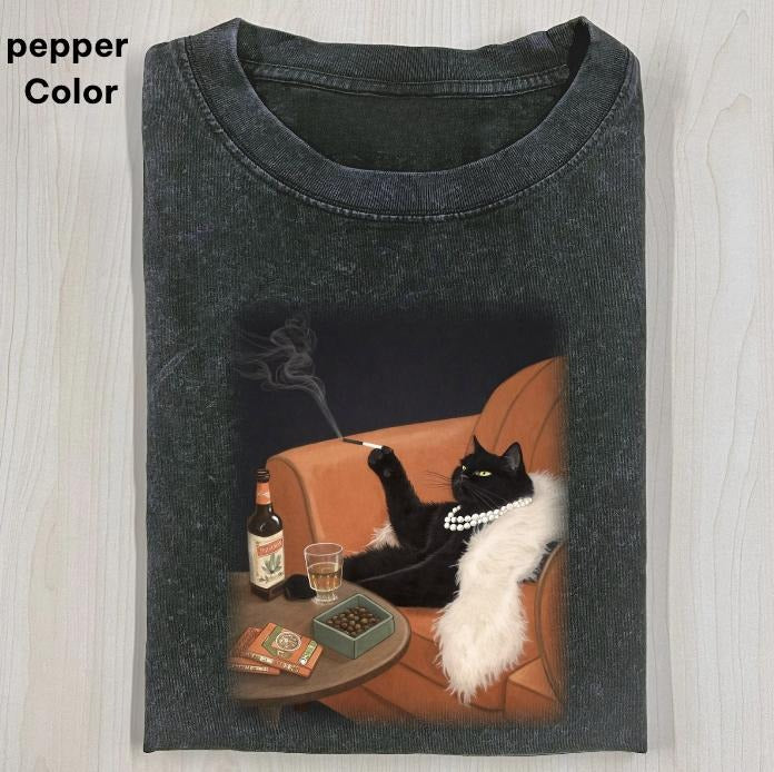 Cat smoking a cigarette Vintage Graphic Tee, CAT SELFIE T-SHIRT, FUNNY CUTE CAT, funny shirts for women, Womenswear...