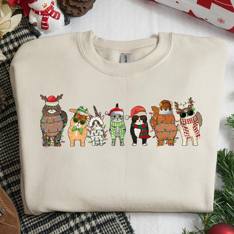 Cats Christmas Crewneck Sweatshirt, Hoodie, T-shirt | WearSparks.com