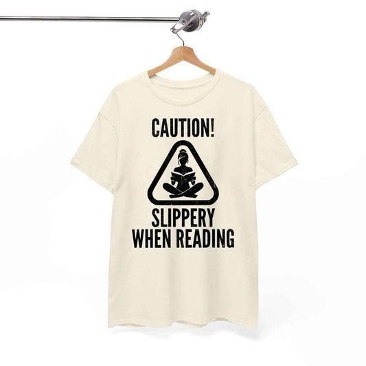 Caution Slippery When Reading T-Shirt, Funny Smut Reader TShirt, Spicy Smutty Book Lover Shirt, Bookish Booktok Warning...
