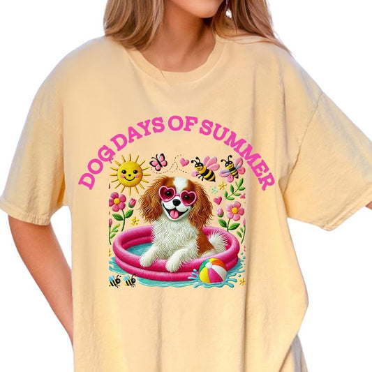 Cavalier Dog Days of Summer Shirt ~ Unisex Apparel Relaxed Fit Printed In The USA Clothing Womenswear Casual Comfort...
