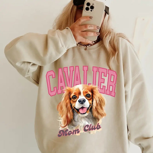 Cavalier Mom Club Sweatshirt ~ Sweatshirt Unisex Apparel Relaxed Fit Printed in the USA Clothing Womenswear Casual and...