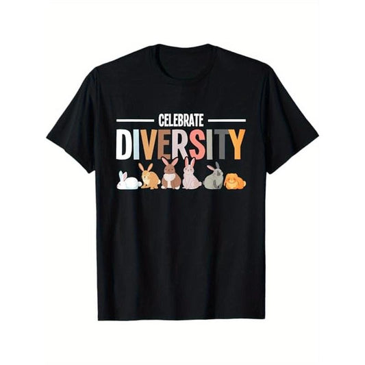Celebrate Diversity - Rabbit Lover Zookeeper Bunny Breeder T-Shirt, 100% Cotton, Halloween Thanksgiving Christmas Gift...