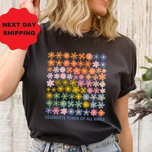 Celebrate Minds of All Kinds Shirts, Neurodiversity Shirt, Autism Awareness Shirt, ADHD Shirt, Autism Acceptance Gift for...