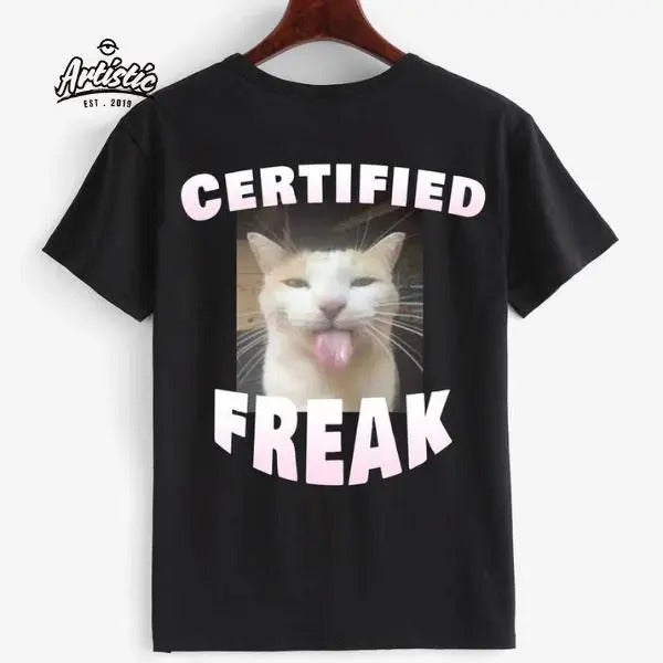 Certified Freak Shirt, Cat Meme T-shirt, Offensive Memes Shirt, Cat Meme Tshirt, Goofy Ahh Edging Tee Casual Menswear...
