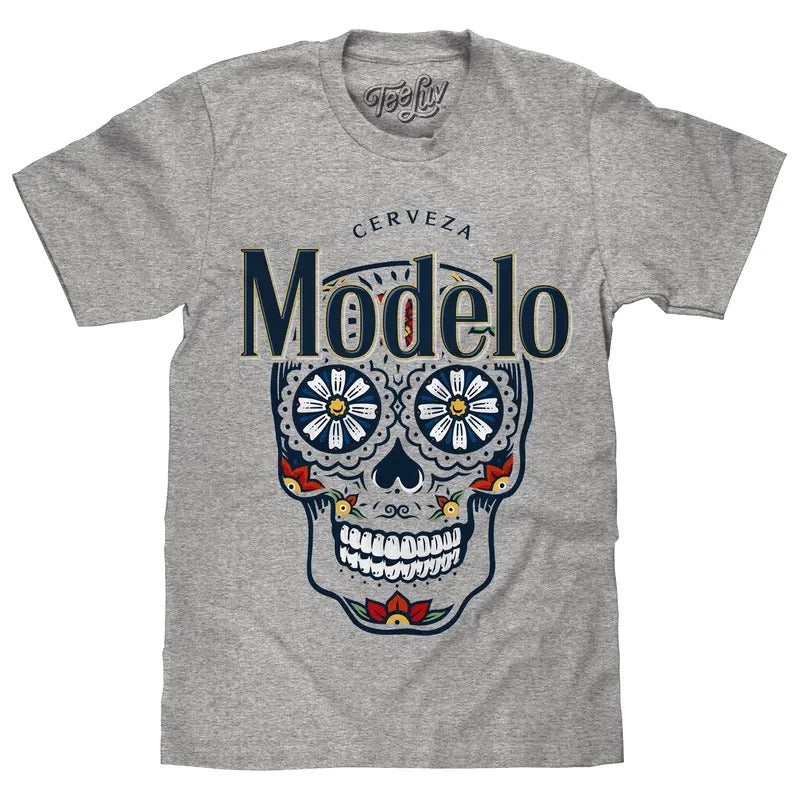 Cerveza Modelo Sugar Skull T-Shirt - Athletic Heather Gray Hoodie, Sweatshirt | WearSparks.com
