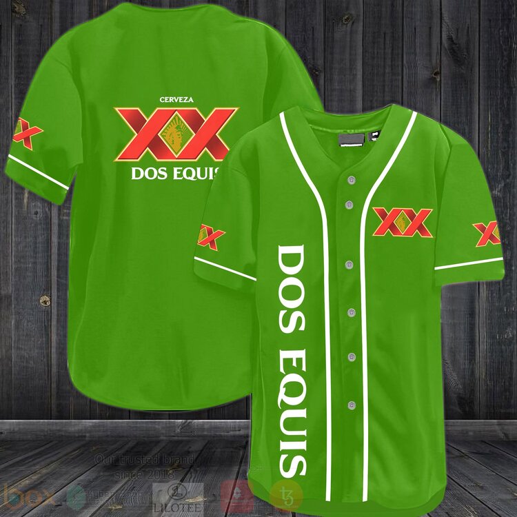 FASHION Cerveza Dos Equis Baseball Jerseys Botton Shirt