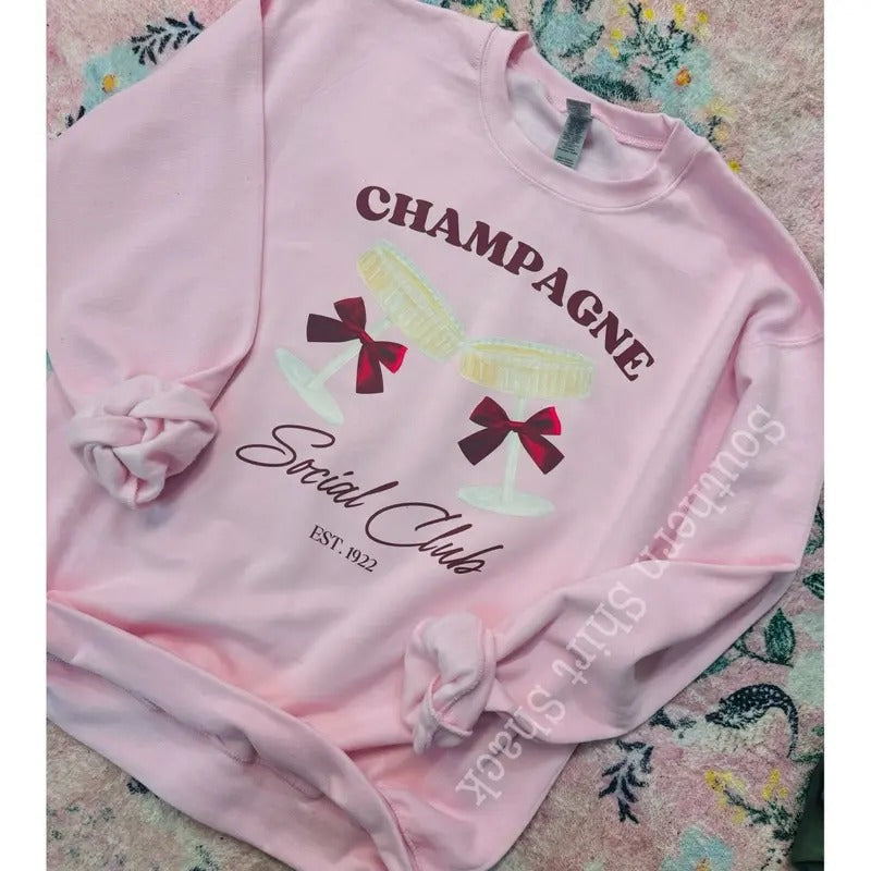 Champagne Problems Sweatshirt | Light Pink Sweatshirt T-Shirts, Hoodie | WearSparks.com