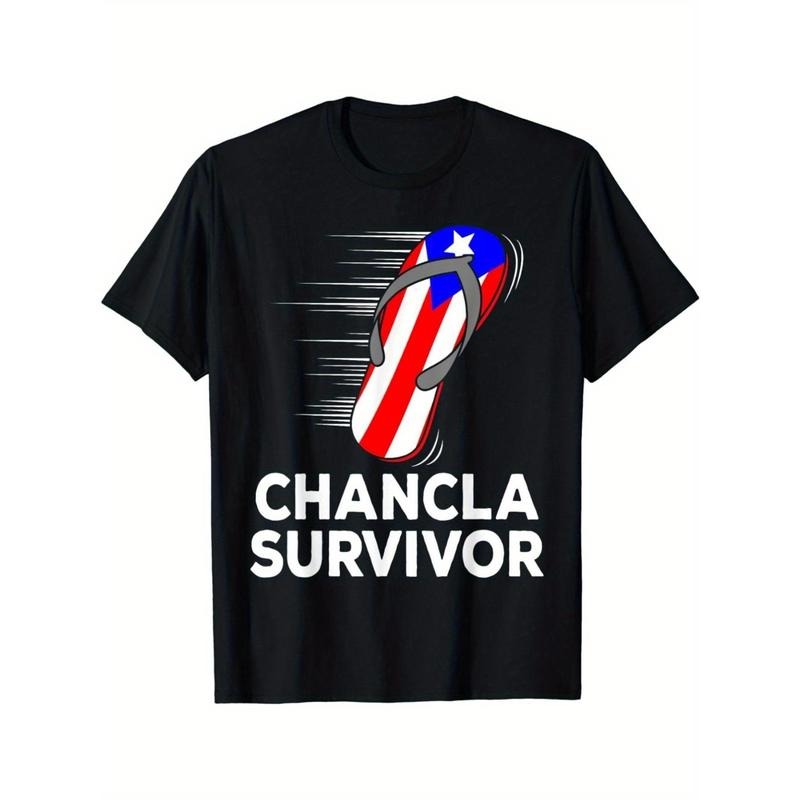 Chancla survivor...Men's Cotton T-Shirts with Trendy Digital Prints: High-Quality Cotton Fabrics with Vibrant Designs,...
