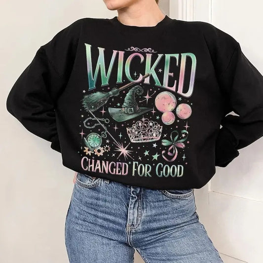Changed For Good Wicked Sweatshirt, Defy Gravity Broomstick Magic Wand, Wicked Hoodie, Wizard Movie Fan Shirt, Wicked...