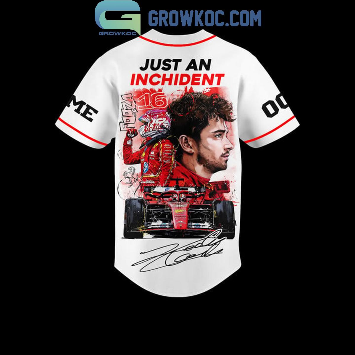 Charles Leclerc Just An Inchident F1 Racing Personalized Baseball Jersey
